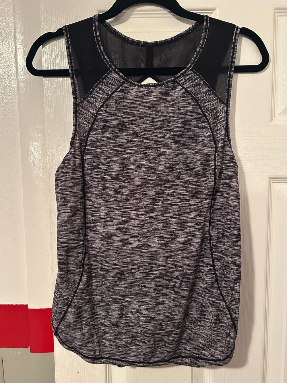lululemon athletica Gray/Black Space-Dye Mesh-Shoulder Muscle Tee
